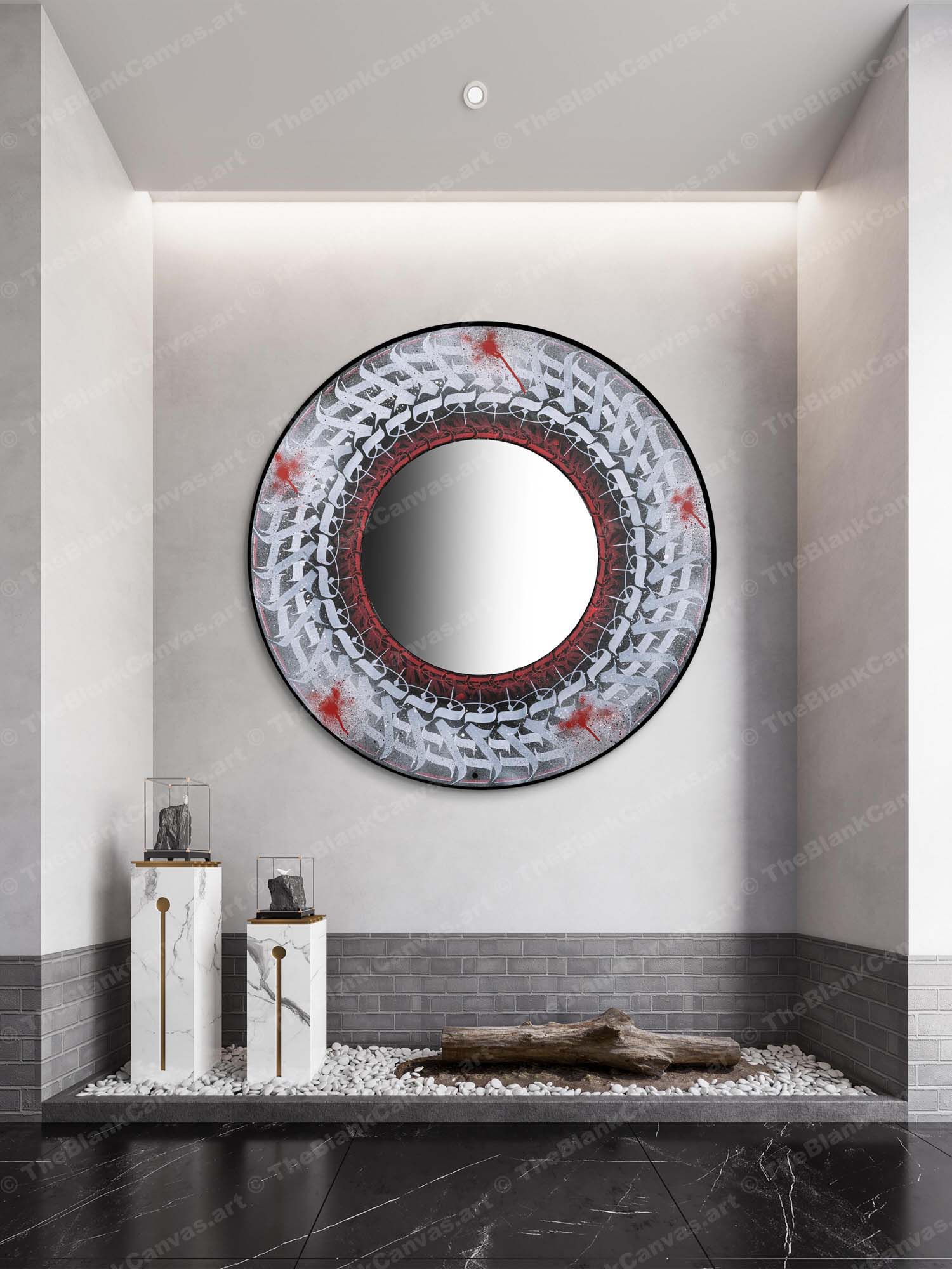 Grey Calligraphy Mirror